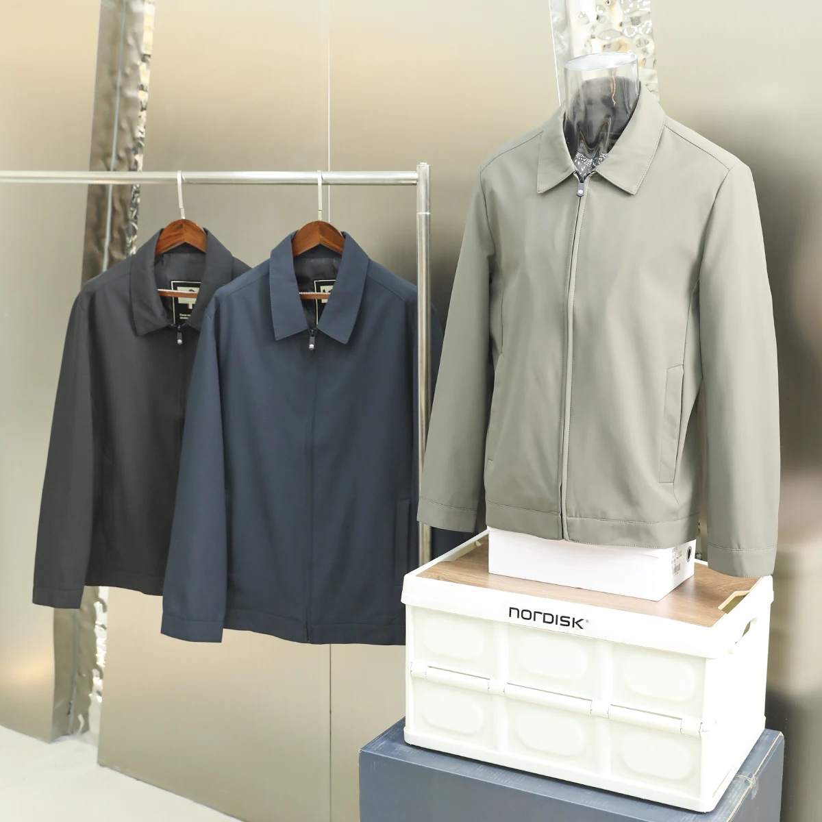 

Классическая мужская куртка Busin Classic Sle с защитой от морщин, модная, с воротником-стойкой, из полиэстера, осенне-зимняя, новинка