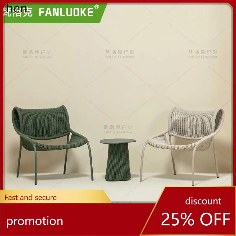 

HT outdoor rattan leisure courtyard balcony rocking chair coffee table combination garden waterproof and sunscreen small sofa