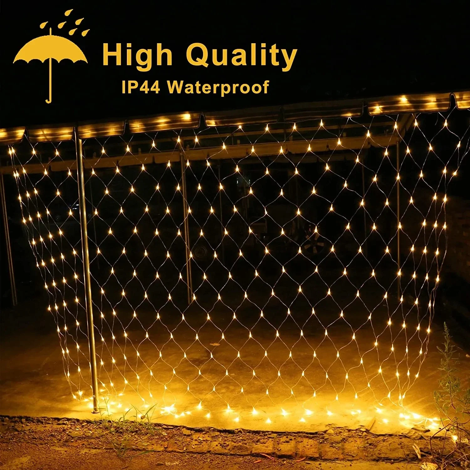 3x2m LED Solar String Net Mesh Light 8 Modes Waterproof Outdoor Garland Lamp for Christmas Party Patio Backyard Garden Decor