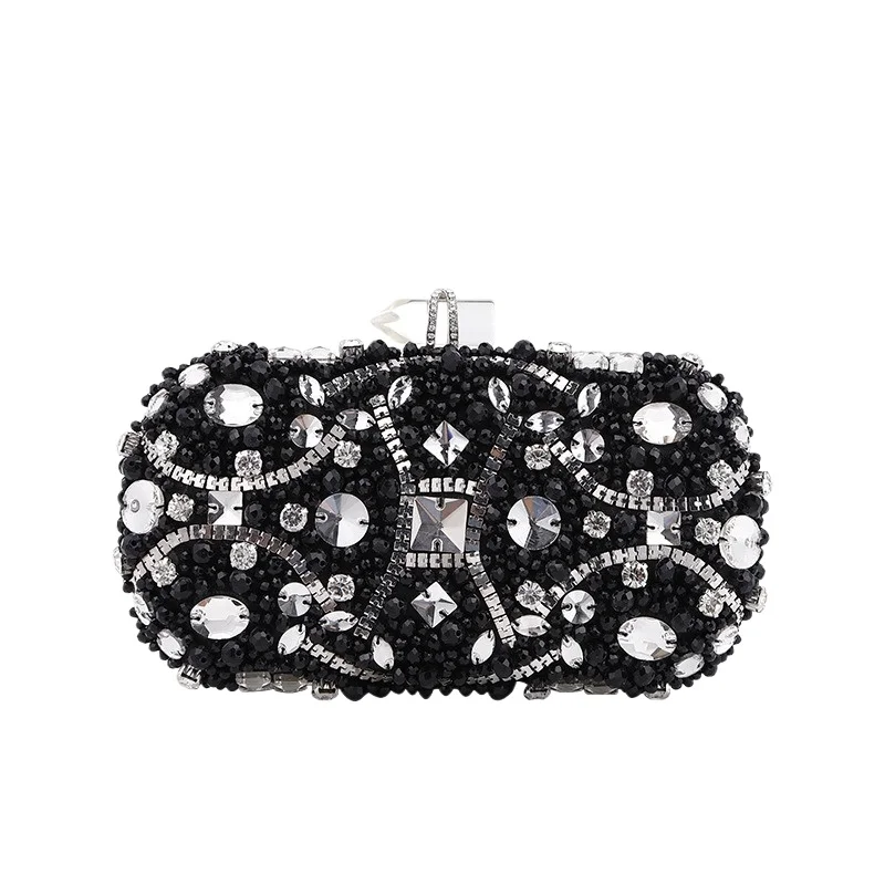 

Evening Bag Rhinestone Beaded Handmade Clutch Shoulder Purse for Women Wedding Prom Party Banquet Glamorous