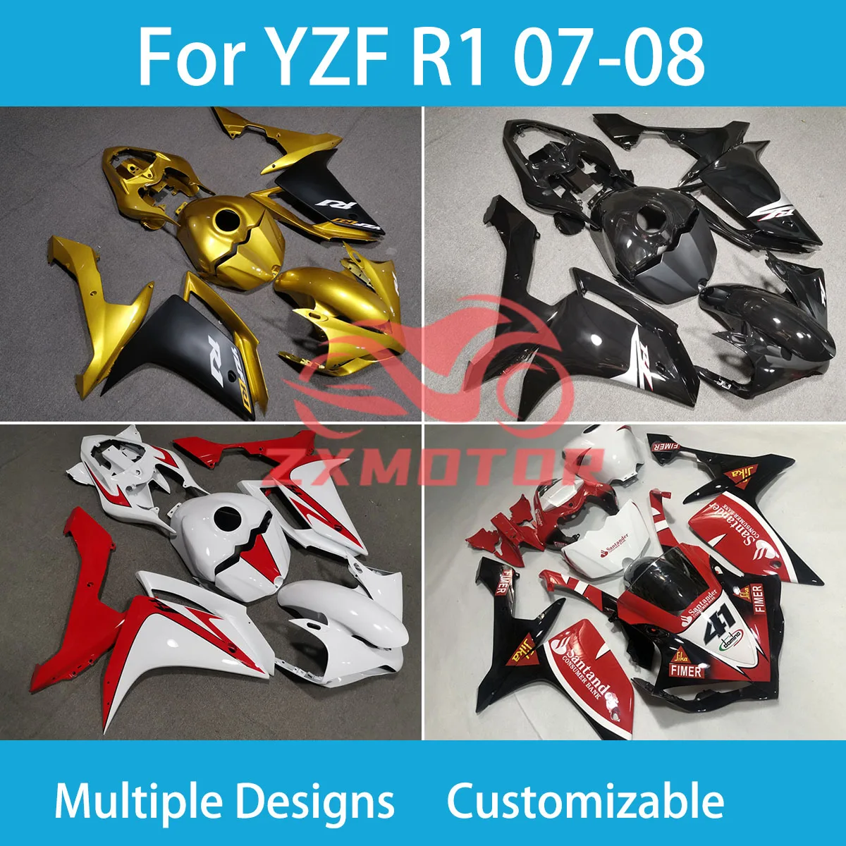 

Fairings for Yamaha YZF R 1 07 08 Cool Aftermaeket Motorcycle Fairing Kit ABS Injection Bodywork Set Complete Parts R1 2007 2008