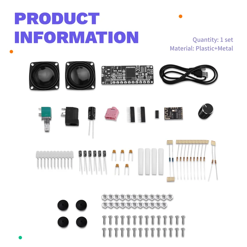 Exquisite-PAM8406 DIY Bluetooth-luidsprekerset Elektronische versterker Soldeerproject USB Stereo Home Speaker Kit