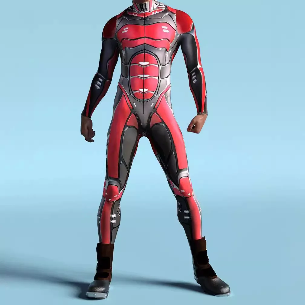 

Мужской костюм для косплея в стиле стимпанк с черепами, эластичный комбинезон, механическая броня в стиле киберпанк, комбинезон для Хэллоуина, для выступлений