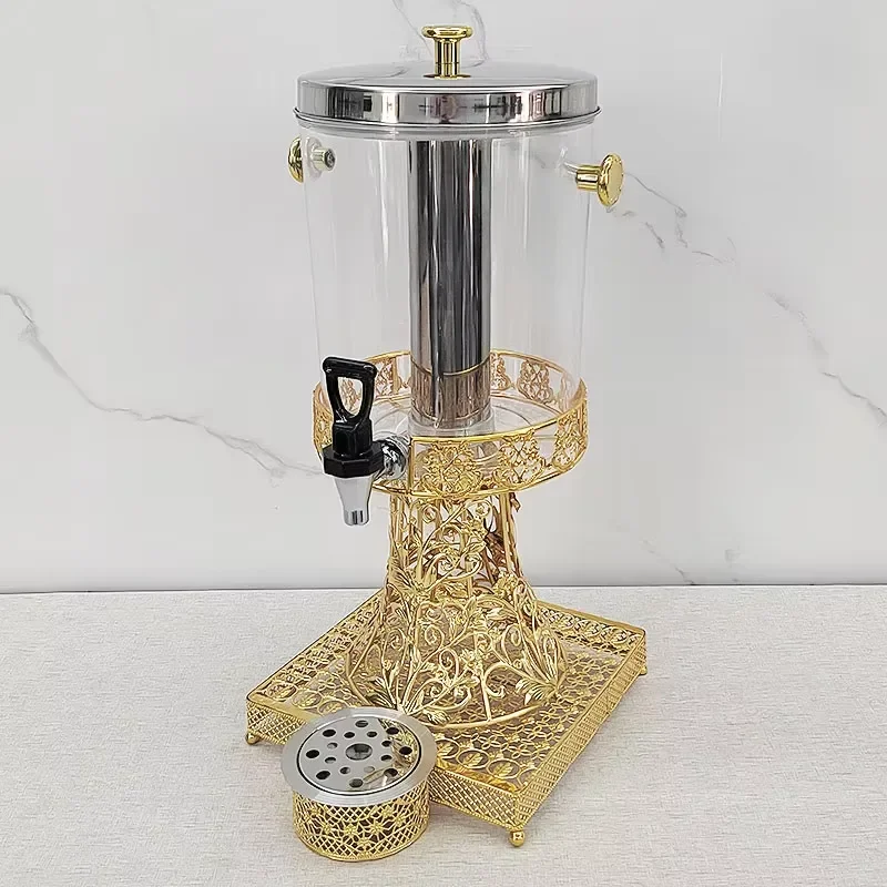 Luxury Gold Stainless Steel 8L/16L Juice Dispenser Coffee Milk Beer Beverage Machine with Faucet for Hotel Catering Wedding