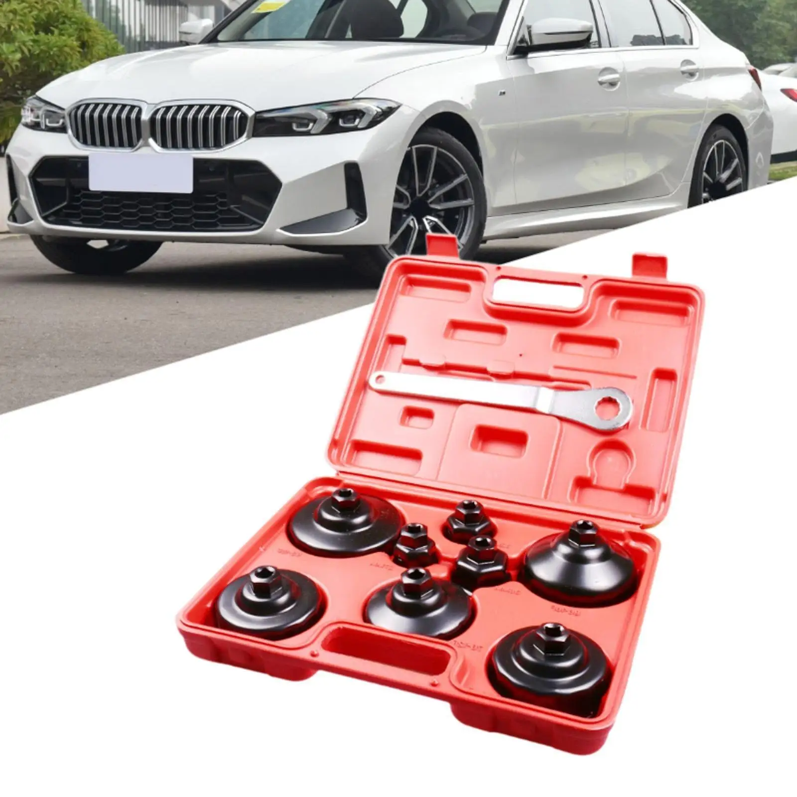 

9Pcs Cup Type Oil Filter Socket Set Anti Rust Professional Vehicle Spanner