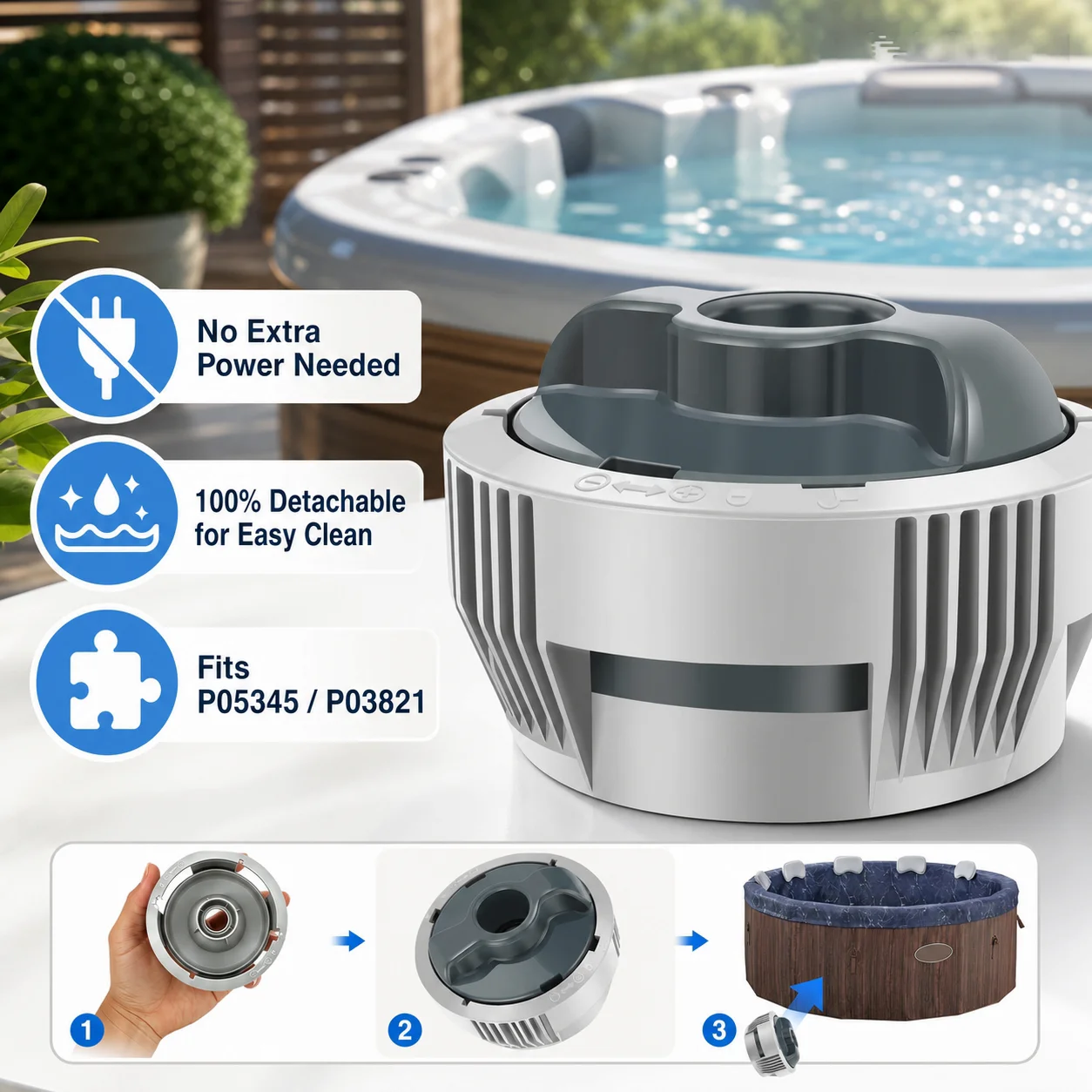 Chlorine Dispenser For Spa Hot Tub Wall Mounted Chemical Feeder Adjustable Dissolution Rate P05345 P03821 Compatible PVC Parts