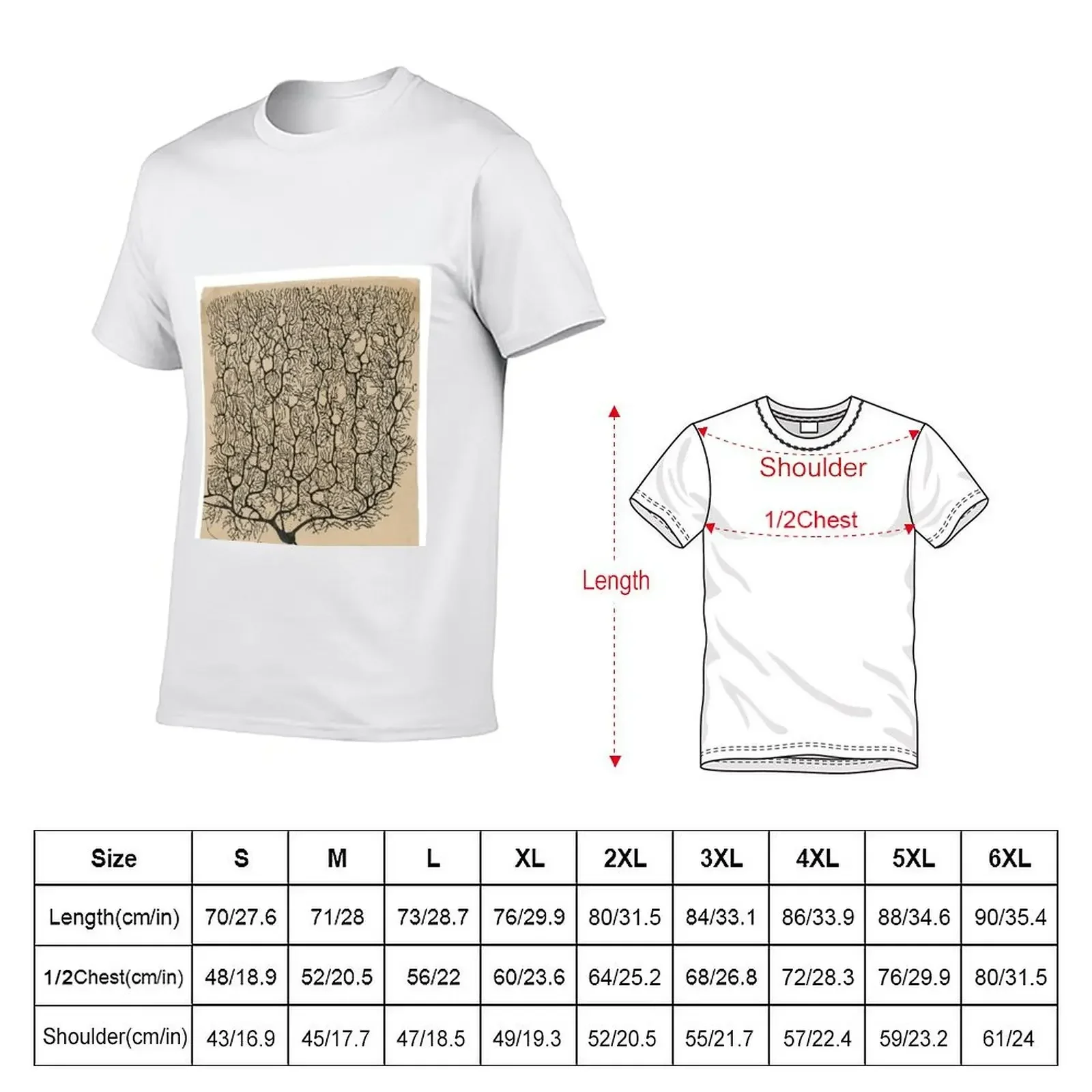 Cajal's neurons sketch T-Shirt plus size tops custom t shirt for a boy t shirts for men graphic