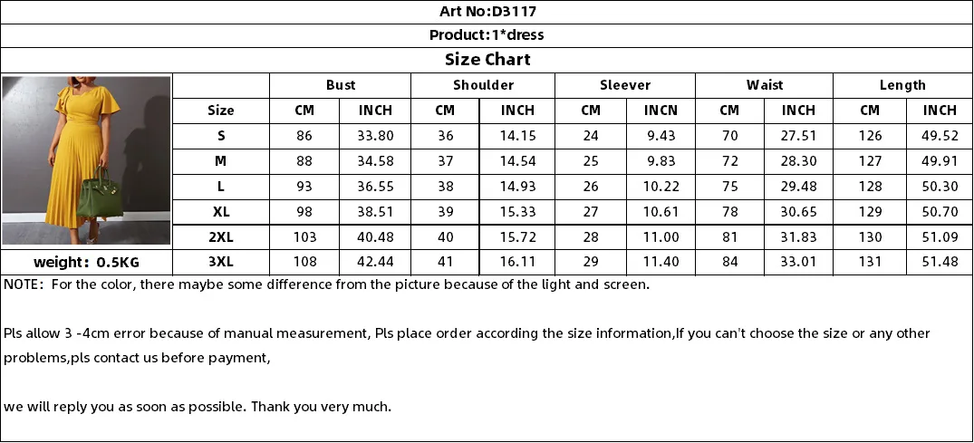 새로운 러플 반소매 비대칭 어깨 우아한 드레스 D3117 대형 사이즈 여성용 플리츠 유럽 및 미국 스타일