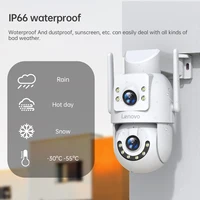 Caméra de sécurité extérieure 5G Lenovo 8MP HD avec double objectif, double écran, suivi IA, PTZ, vision nocturne couleur et protection de surveillance 4