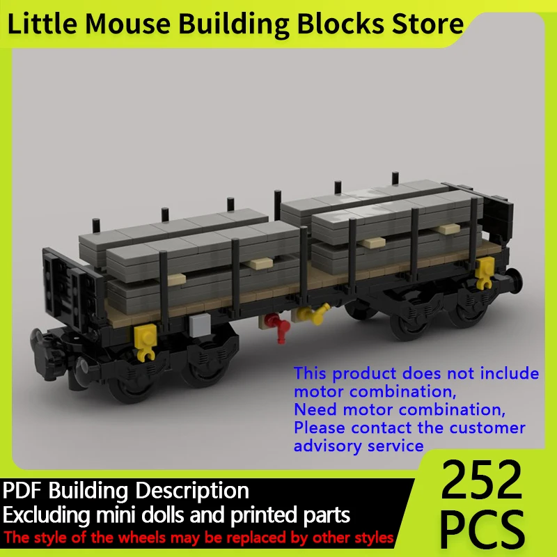 

Модель городской автомобиль MOC, строительные кирпичи, плоский грузовой вагон, тип Rmms, модульная технология, подарки, праздник, сборка, детские игрушки, костюм