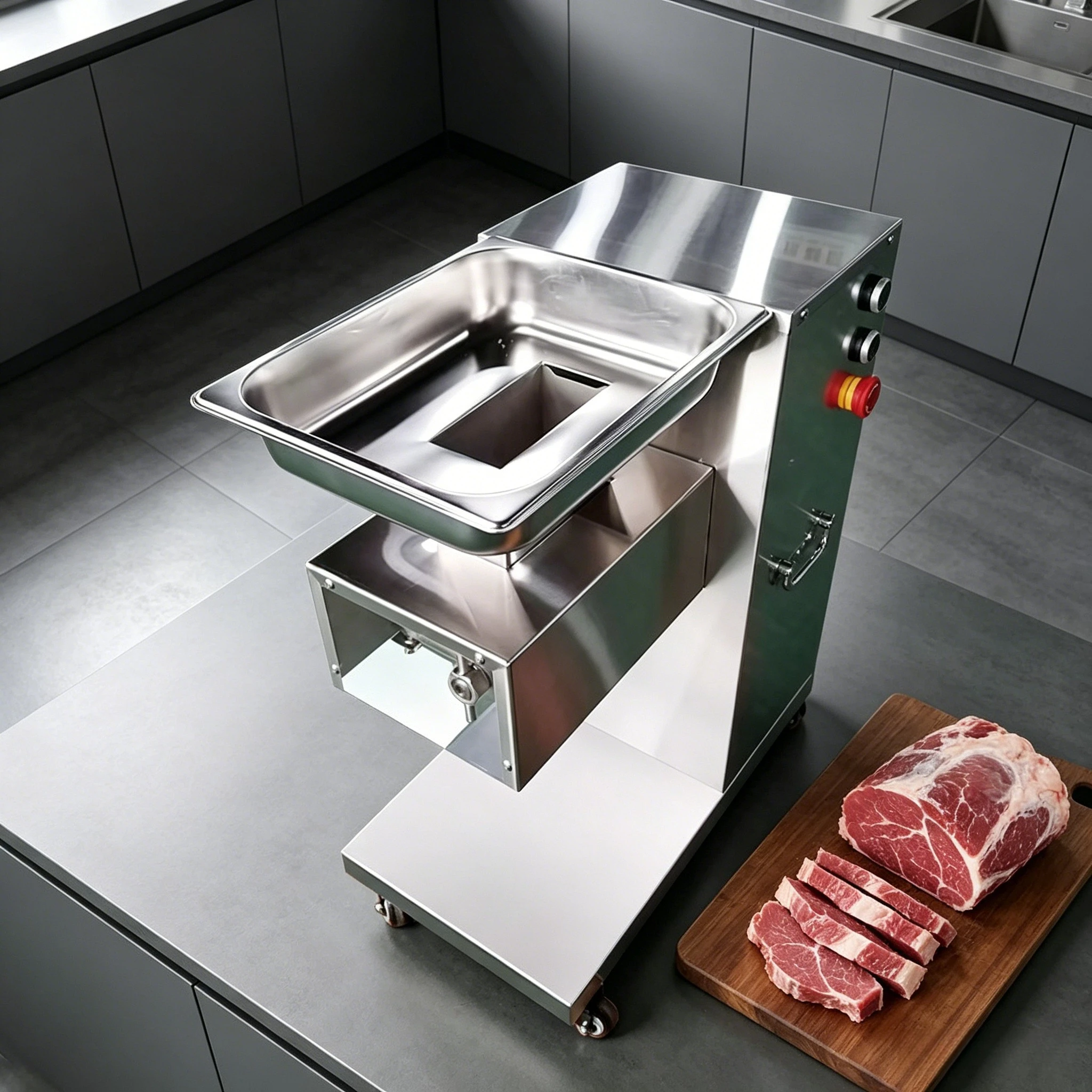 

Electric Automatic Meat Cutter Commercial Slicer Machine for Slices Strips Dices Fresh Meat Chicken Breast