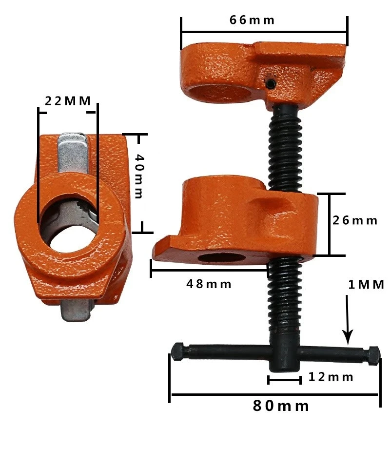 Wood Glue Clamp Tube 1/2 Inch Heavy Duty Pipe  Gluing  Steel  Fixture Carpenter Woodworking Hand