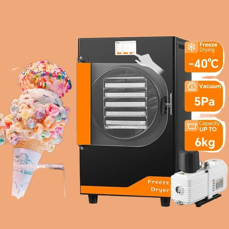 

6Kg 12 Small Vacuum Home Automatic Use Freeze Hine Dryer Capacity For Food Processing Candy Drying Engine Pump Gear Core