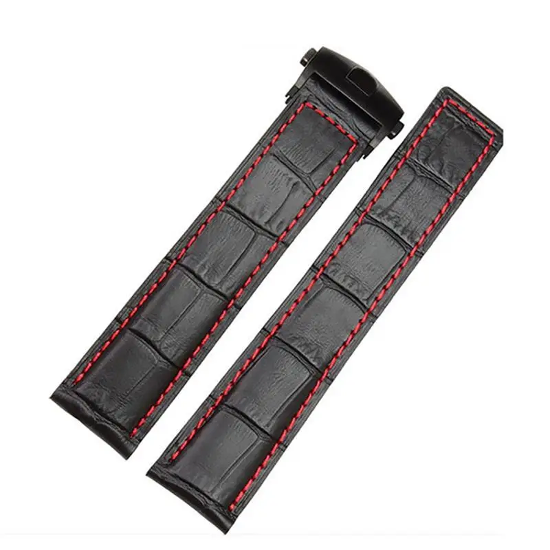 

20mm 22m Genuine leather watchband For TAG HEUER Strap Series Men Quality Band Soft WatchBand With fold buckle Wrist bracelet