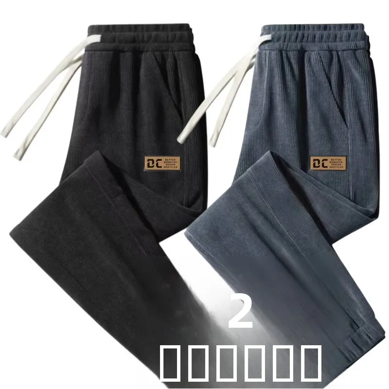 

Thiened Fce Вельветовые спортивные брюки мужские осенне-зимние длинные свободные повседневные брюки молодежные эластичные пояса