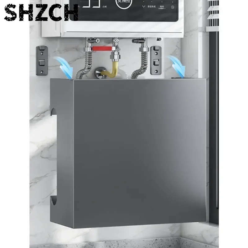 Magnetic Water Heater Cover - Decorative Pegboard for Hiding Gas Pipes, Kitchen Wall Mount Storage Shelf with Hooks
