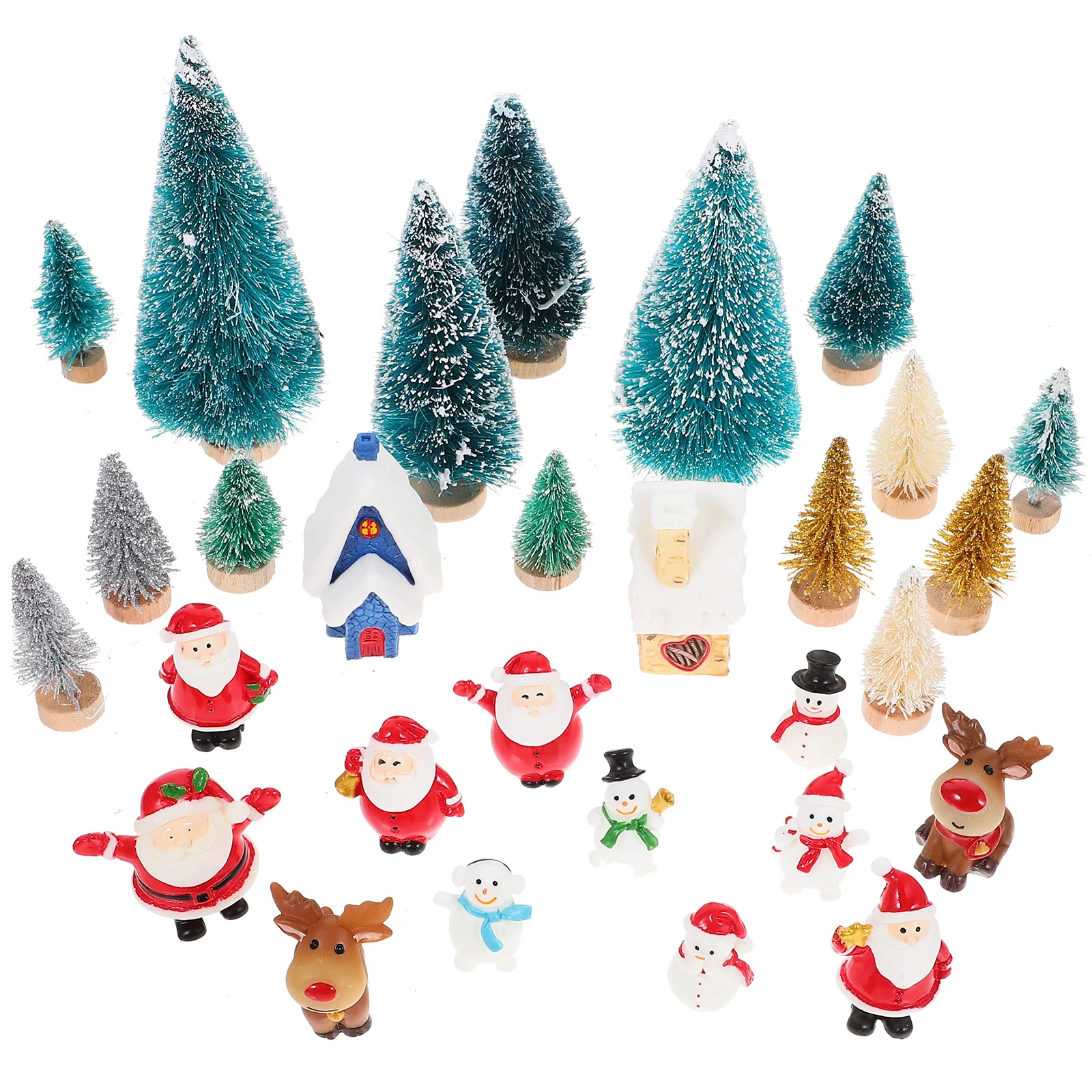 

Tabletop Christmas Tree House Decoration Cake Decorations Dolls Miniatures Small