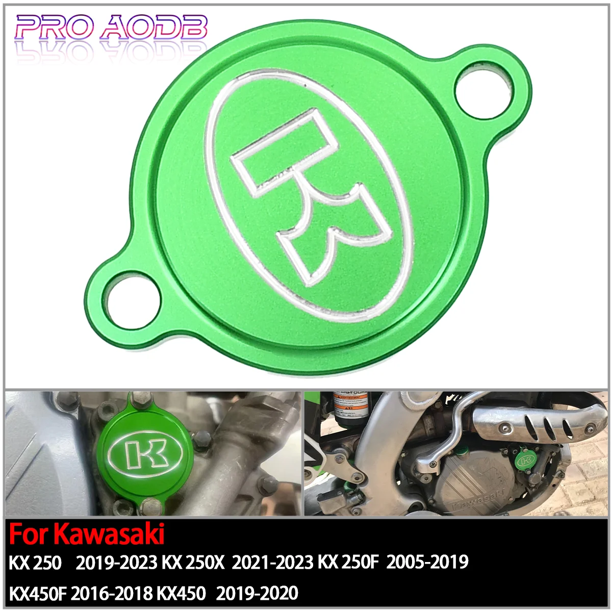 

Motorcycle CNC Billet Motorcycle Engine Oil Plug Filter Cover Cap For Kawasaki KX450F KX 450 450F 2016 2017-2020 Dirt Pit Bike