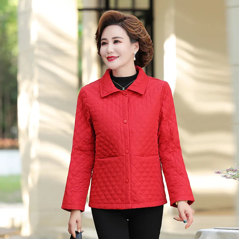 2022 Cotton-Padded Jacket Women Autumn Winter Coat Korean Long Sleeve Tops Single-Breasted Slim thin quilted Outerwear Female