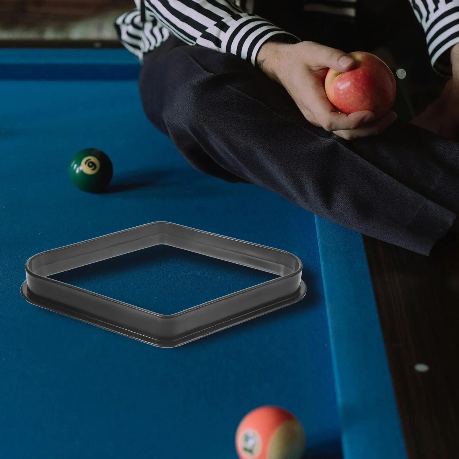 

Sturdy Lightweight Plastic Billiard Rhomb Frame Pool Rack for 9-Ball Snooker Balls Smooth Surface Ball Storage