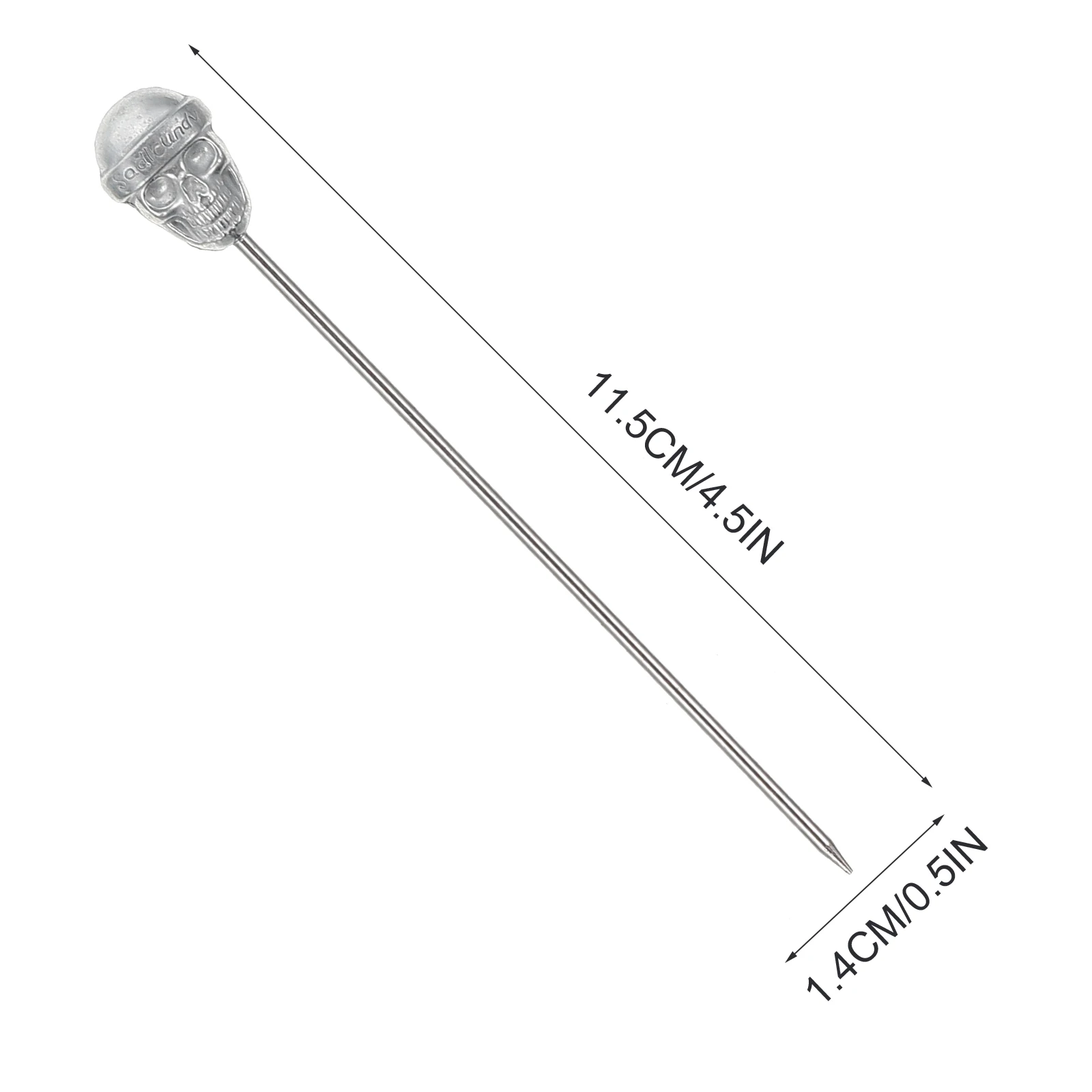 

2 Pcs Skull Fruit Needle Portable Picks Stainless Steel Food Fruits Cocktail Head Decorative