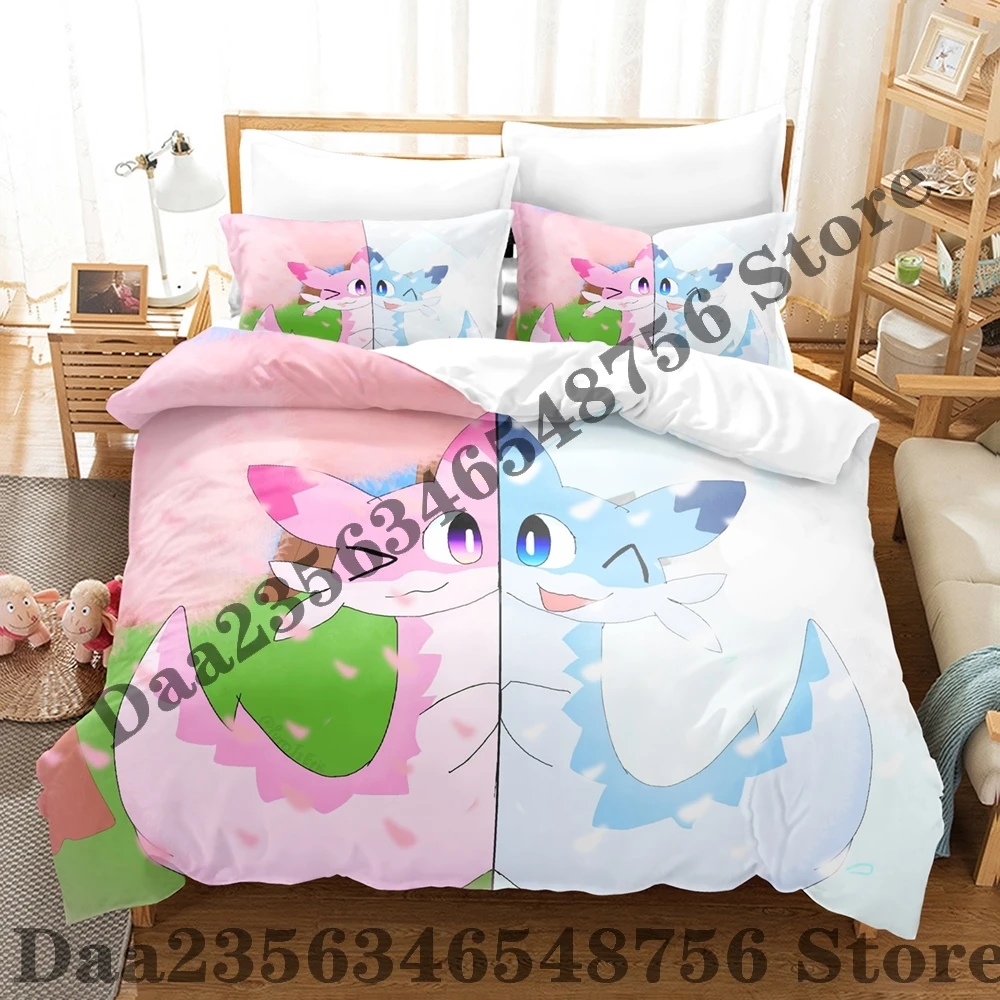 2025 Cute Chillet Bedding Set Single Twin Full Queen King Size Bed Set Adult Kid Bedroom Duvetcover Sets Anime Bed