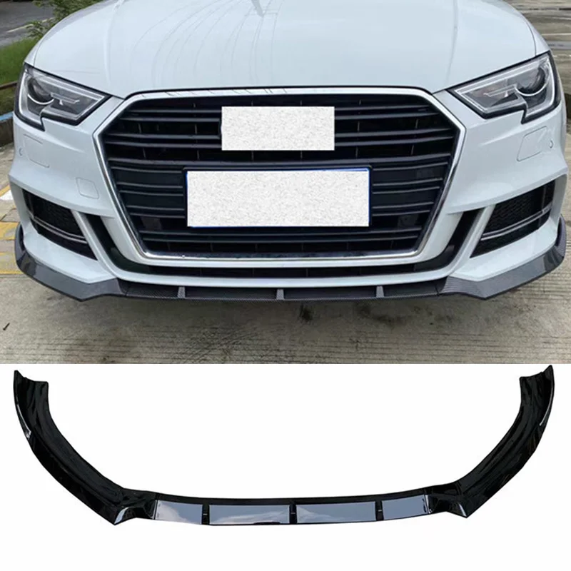 

For 3PCS Audi A3 S3 TFSI ABS Front Bumper Diffuser Lip Splitter Anti - Collision Decorative Black Accessories Refit 2017-2020