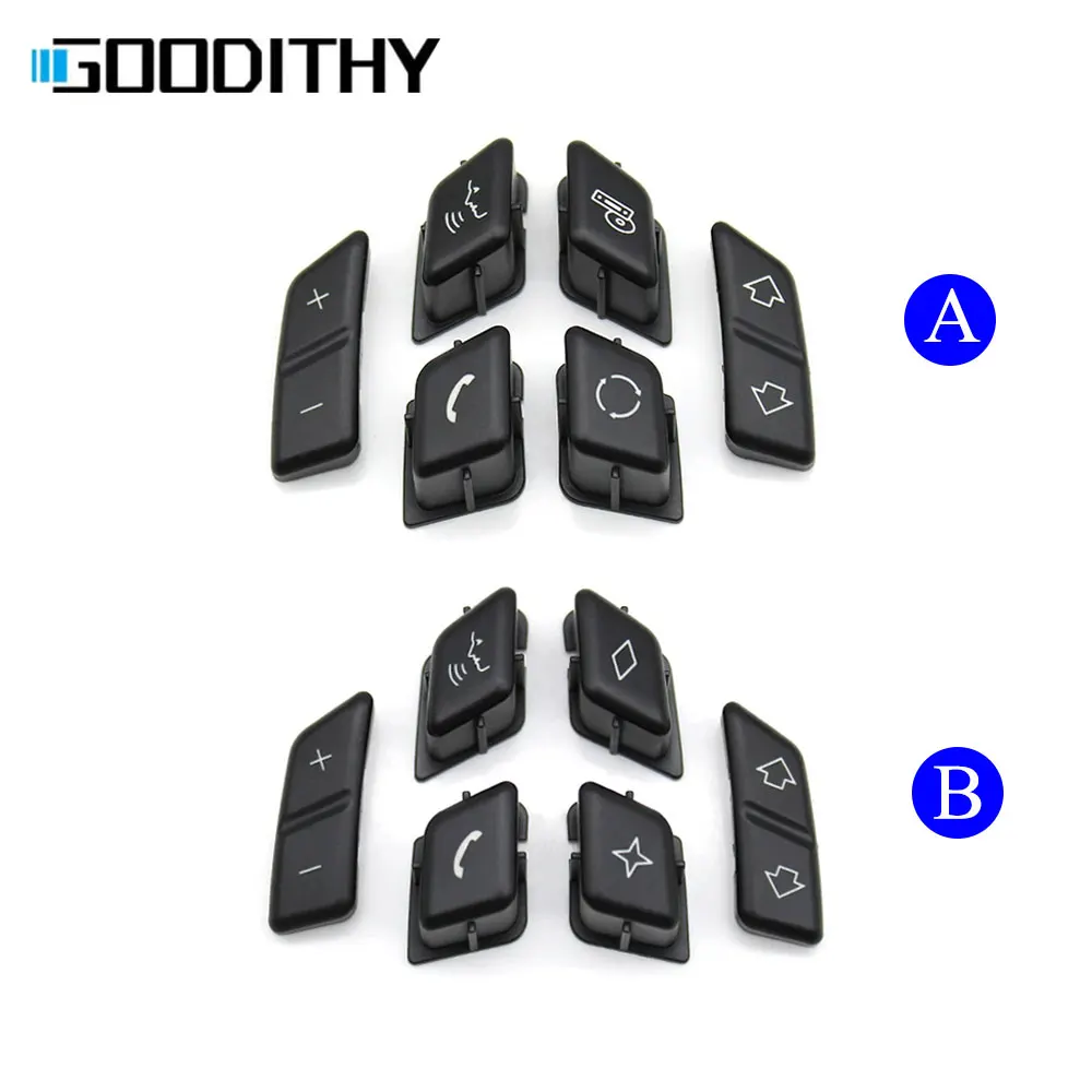 For BMW 3 X1 Series E90 E91 E92 E93 E84 Multifunction Steering Wheel Buttons Control Key Cap Cover Set 61316959893 61316959894