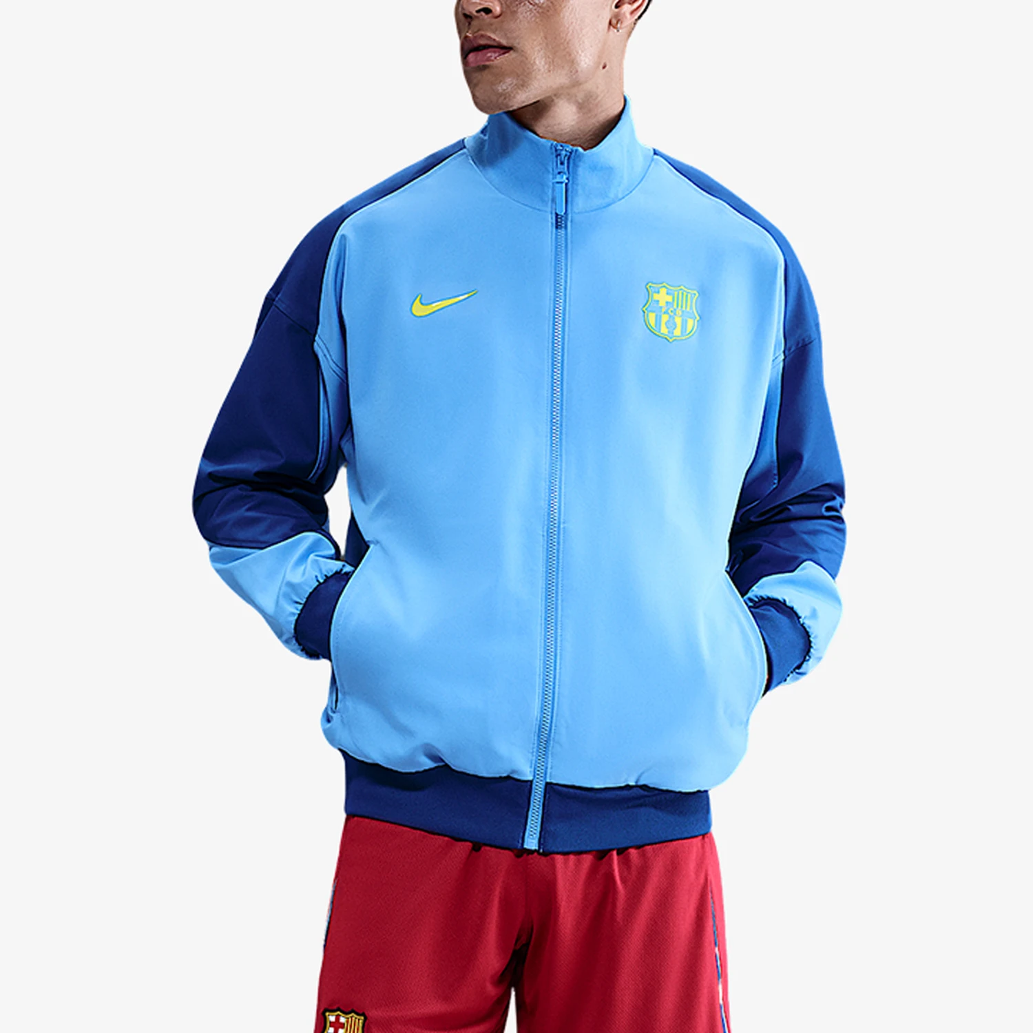 Nike Authentic Winter Style Men's Stand Collar Patchwork Football Jacket FZ3958-412