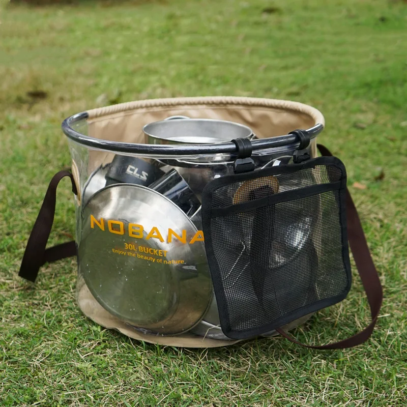 Outdoor Folding Bucket Camping Self-driving Tour Portable Barbecue Washing Dishes Washing Bucket Telescopic Fishing Bucket