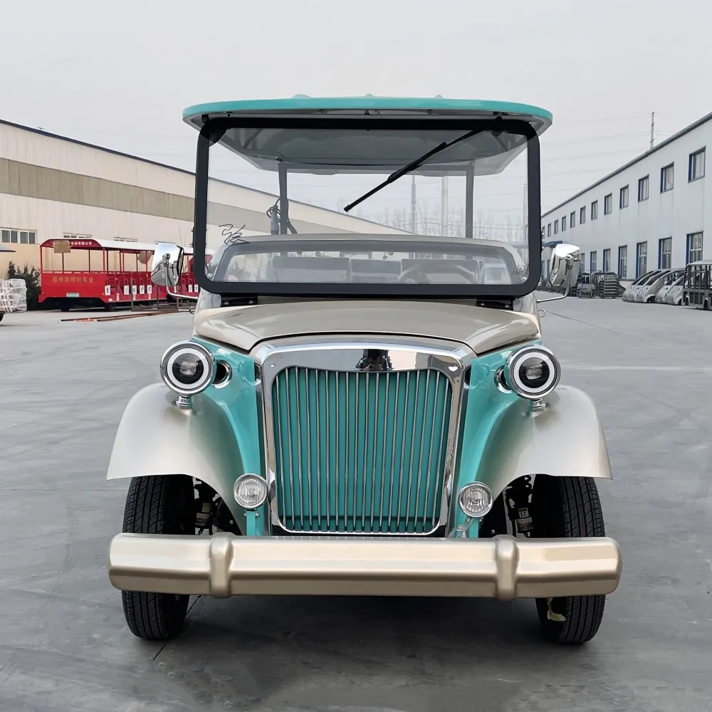 6 Seats Electric Holiday Recreational Vehicle Sightseeing Bus Tour Car Custom Color Retro Classic Classic Car Golf Cart