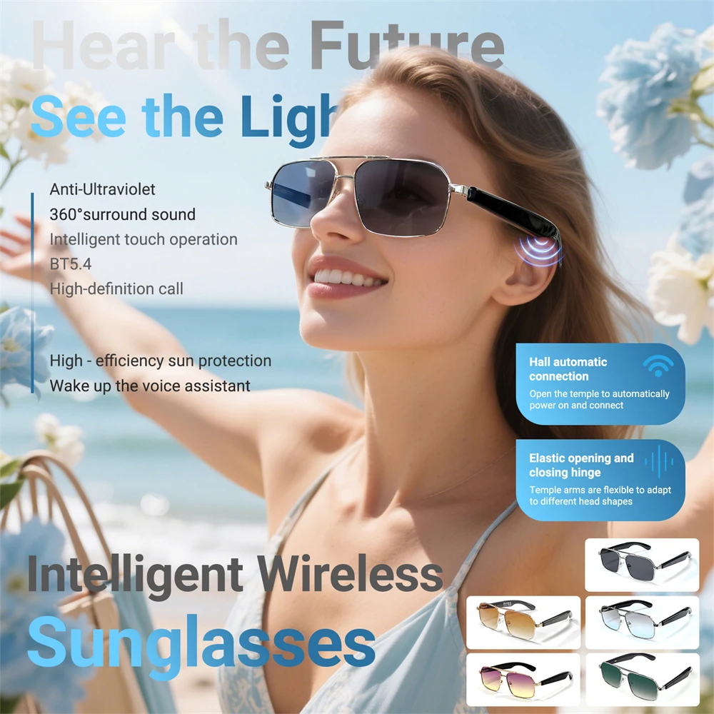 LIGE 女性男性メガネメタルフレーム偏光レンズハンズフリー - Smart Audio Glasses Bluetooth Polarized のレビューと価格