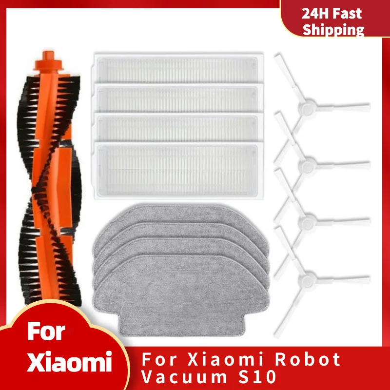 For Xiaomi Robot Vacuum S10 Replacement Spare Parts Accessories Main Side Brush Hepa Filter Mop Cloth Rag