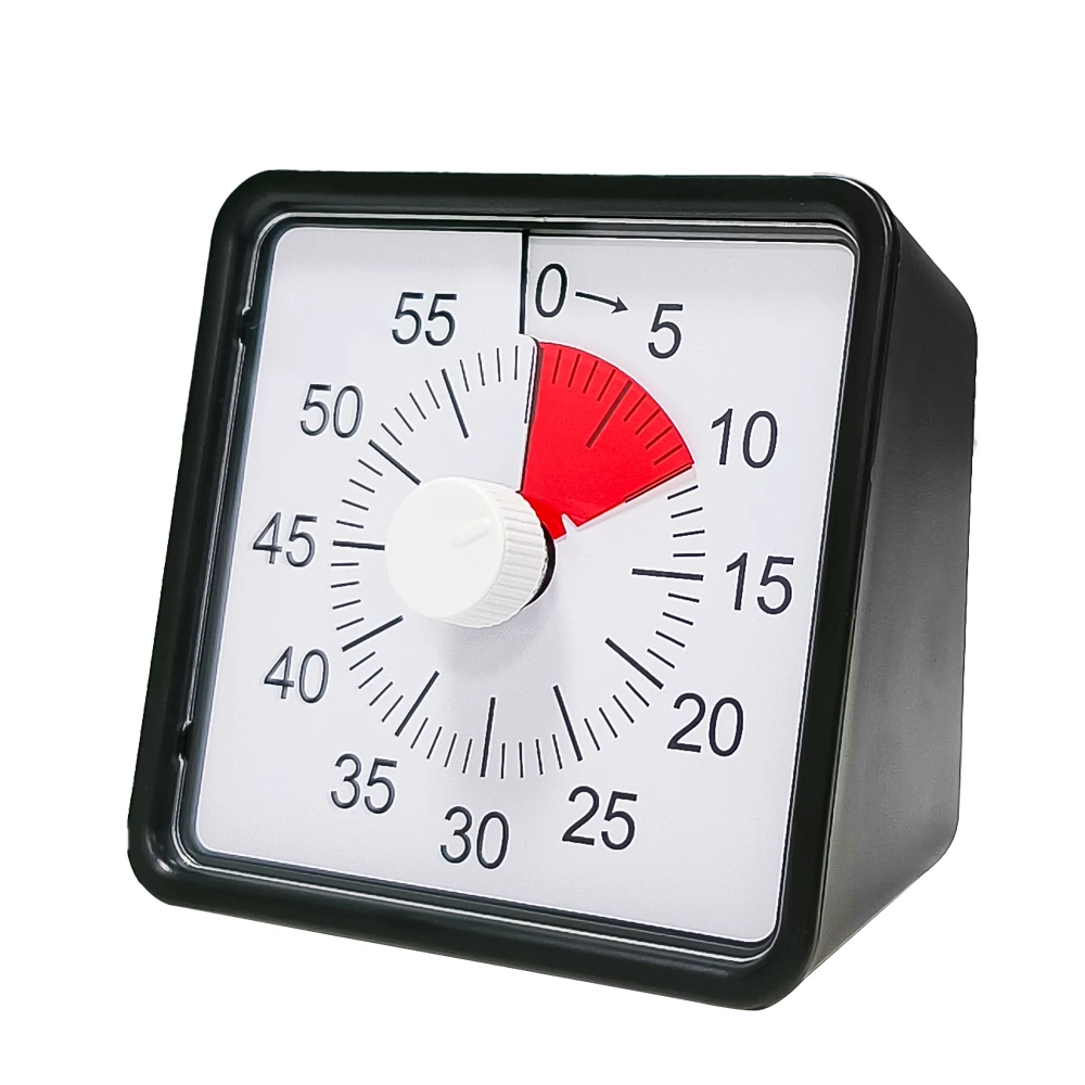 60-minutowy timer wizualny dla dzieci i dorosłych, cichy timer odliczający do domu, szkoły, klasy
