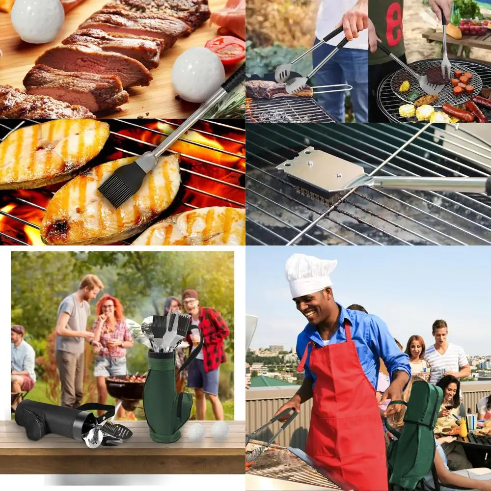 

Golf-Themed BBQ Tool Set: 8-Piece Grilling Kit for Golfers - Perfect Stocking Stuffer or Unique Christmas Gift