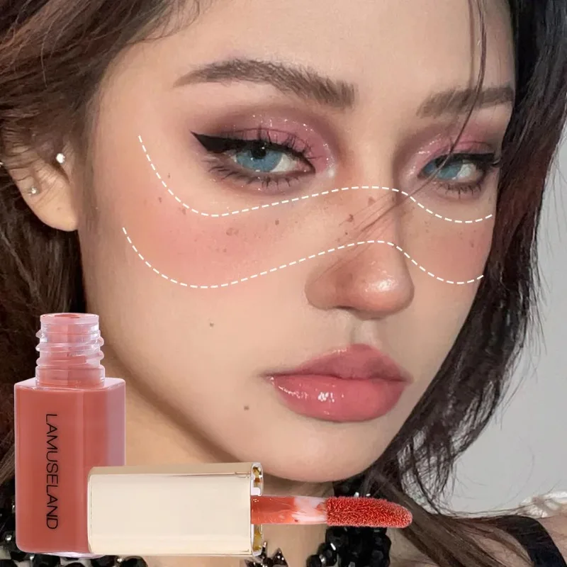 Colorete líquido para la cara, mate, suave, para mejillas, ojos, Mousse, colorete naranja, melocotón, pigmento facial duradero, tinte Natural para mejillas, maquillaje cosmético