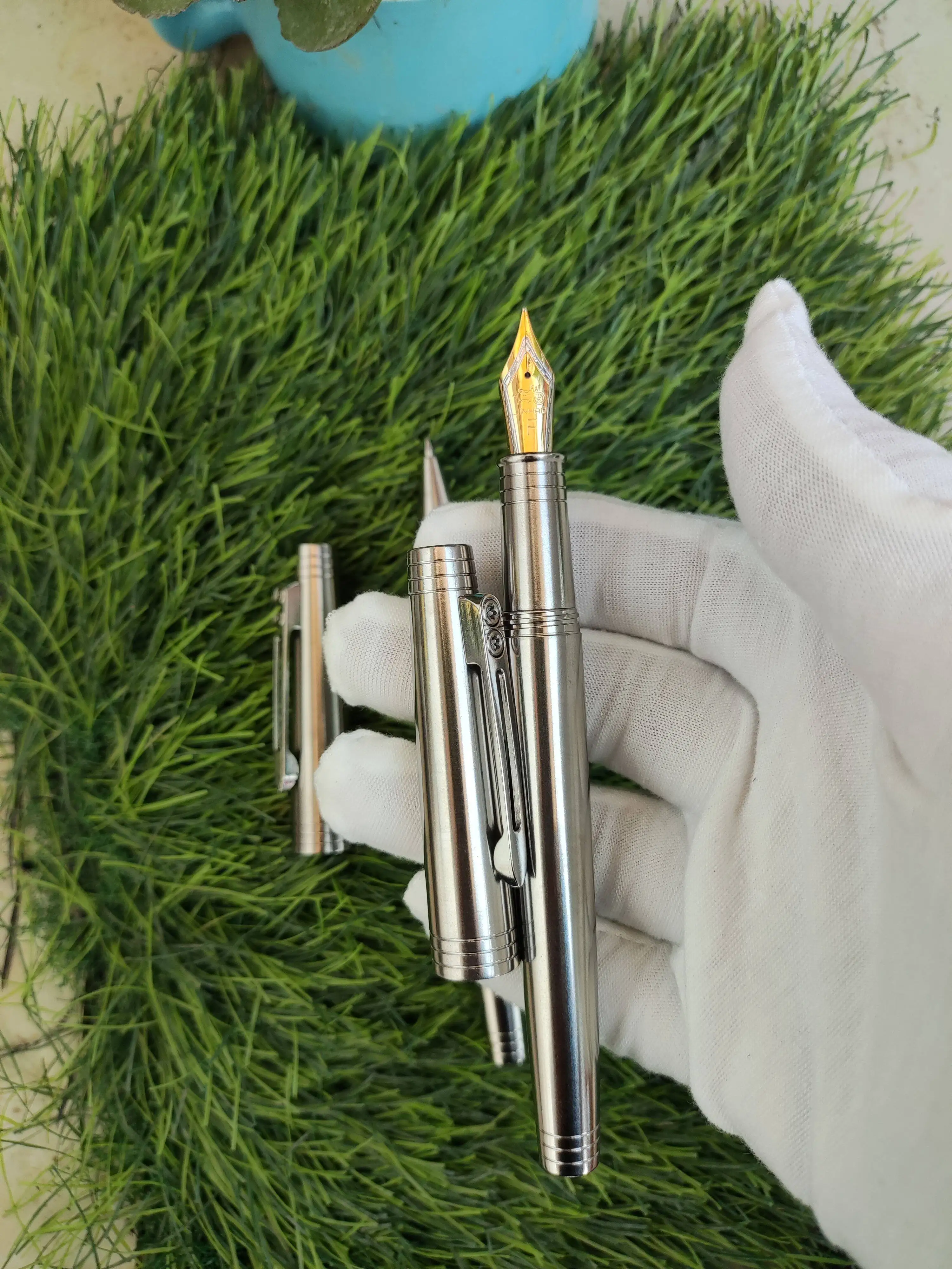 Jinhao Titanium Fountain Pen Wide Thread Connection Compatible with 6# Nib Assembly Rollerball Refillable Gel Ink Pen