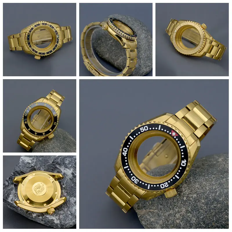 316L Stainless Steel Watch Parts Fit SPB185 SPB187 Watch For NH35 NH36 Automatic Movement Replacement Watch Housing Strap Set