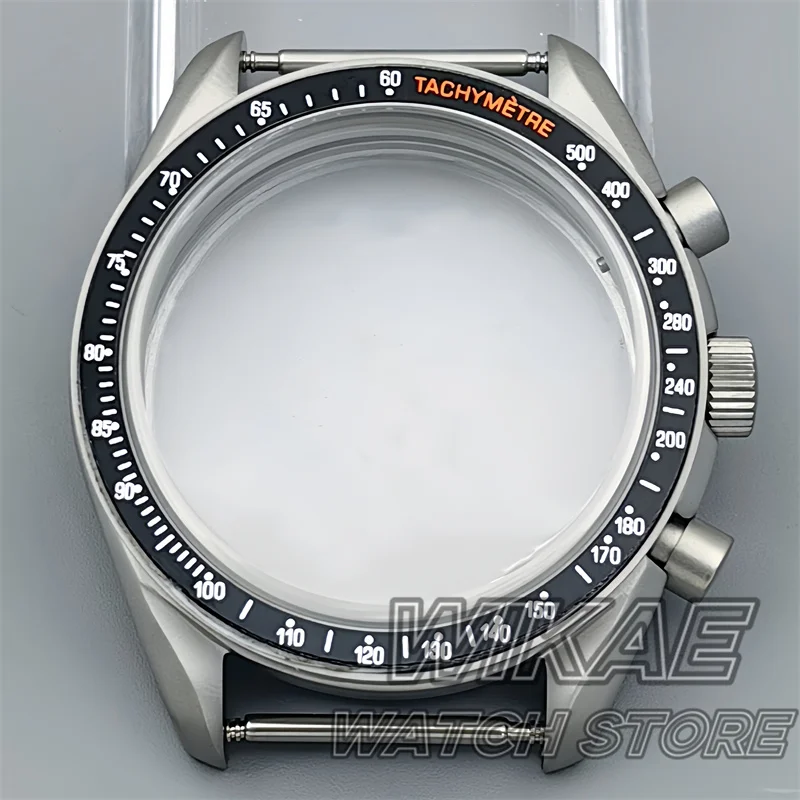 New 40mm VK63 Titanium Watch Case Blue Green Black Silver Red Insert With Coated Glass For VK63 Quartz Chronograph Movement Part