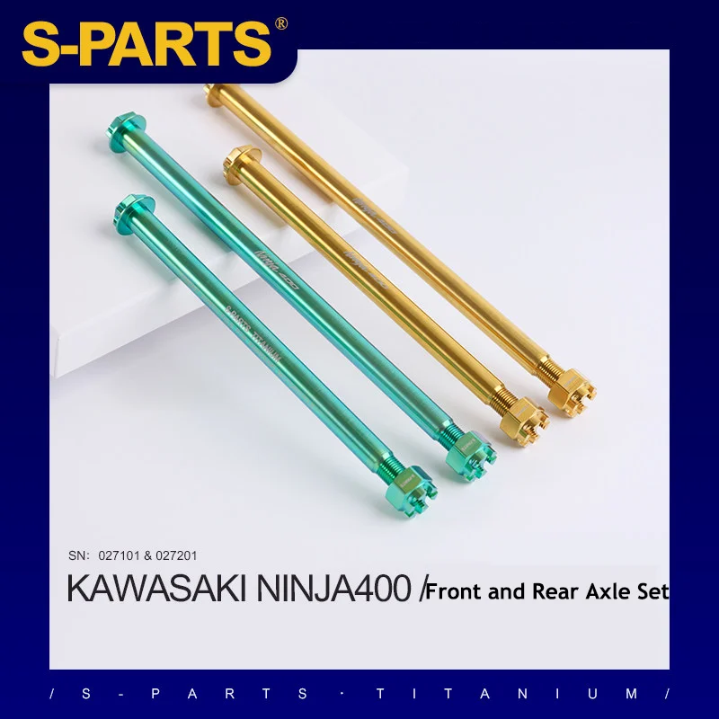 A Set Titanium Alloy Front Middle Rear Axle Kit Screws Fit KAWASAKI NINJA400 Motorcycle Modification Parts