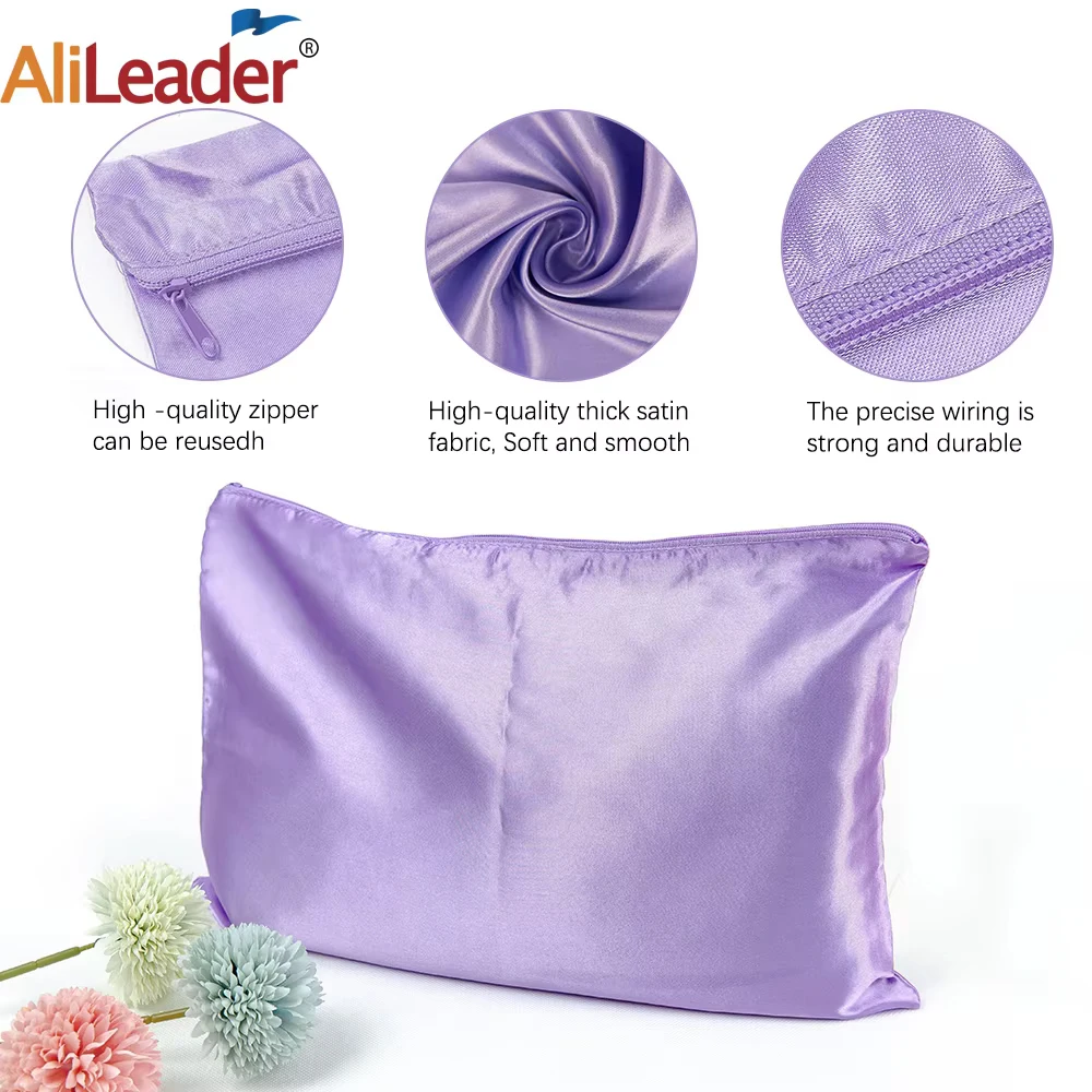 6pcs/Pack Professional Anti - Dust Satin Wig Gift Storage Bags with Zipper - Ideal for Effortless Hair Storage & Transport