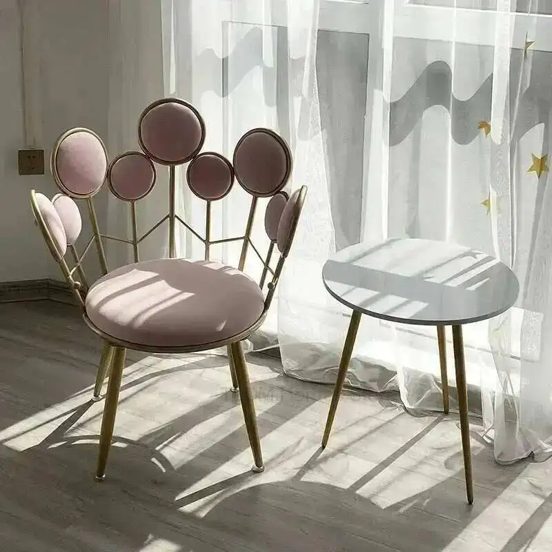 Sedie da soggiorno semplici in ferro artistico Mobili per la casa Soggiorno Divano Schienale Poltrona Sedie per trucco camera da letto creativa