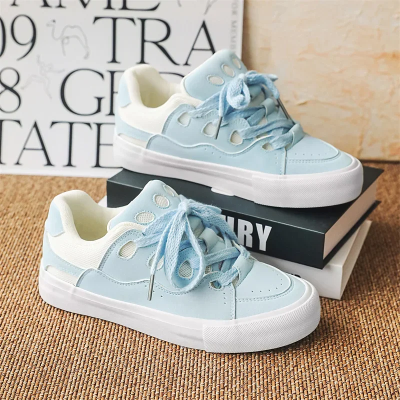 

Women Spring Skateboard Shoes Trend Bread Shoes Students Korean Version White Shoes Women Neutral Breathable Color Matching