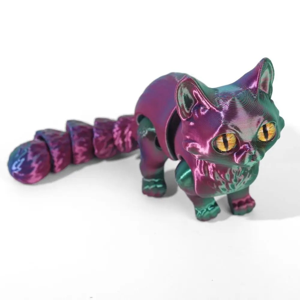 

Big Eyes 3D Printed Cat Model Realistic Design Plastic Material Articulated Cats Doll Creative Sculpture Cute Style
