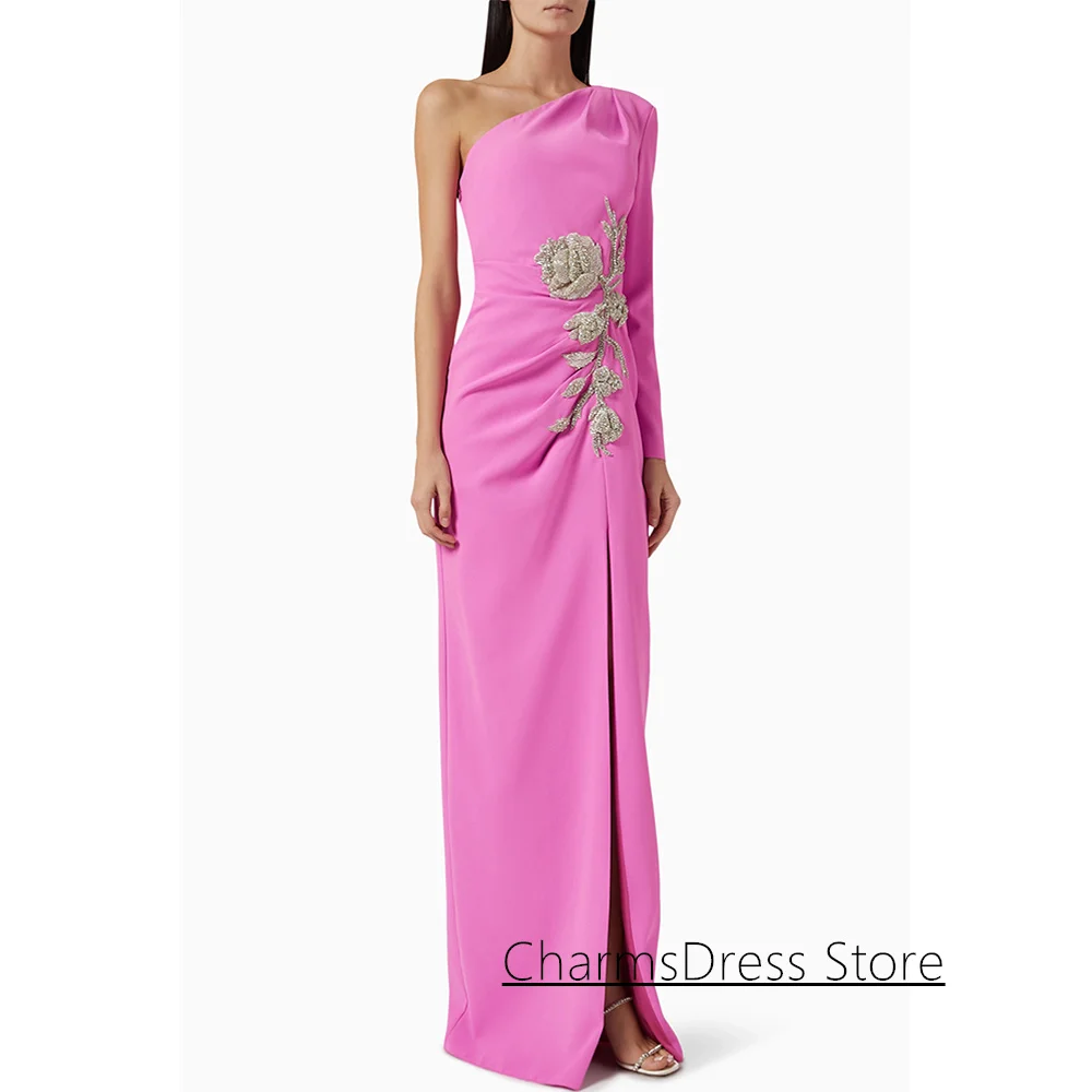 

Новое поступление вечернего платья по индивидуальному заказу с длинным рукавом и разрезом из бисера, платье для выпускного вечера فستان سهرة نسائي