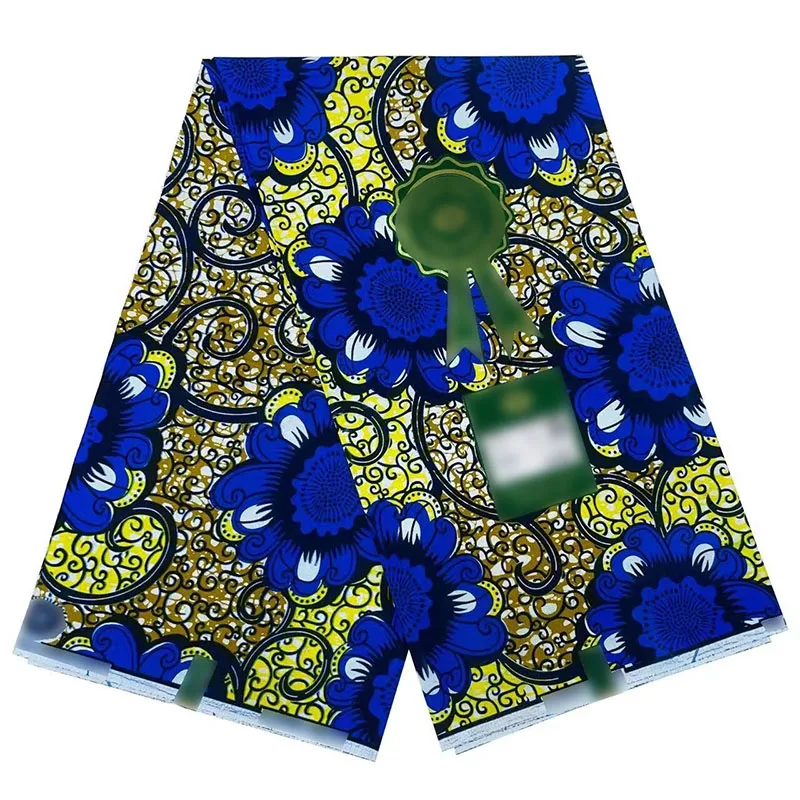 2024 Africa Holandies Super Wax Original 6 Yards Nigeria Ankara Wax Fabric Cotton Nice Quality For Sewing Clothes 05W