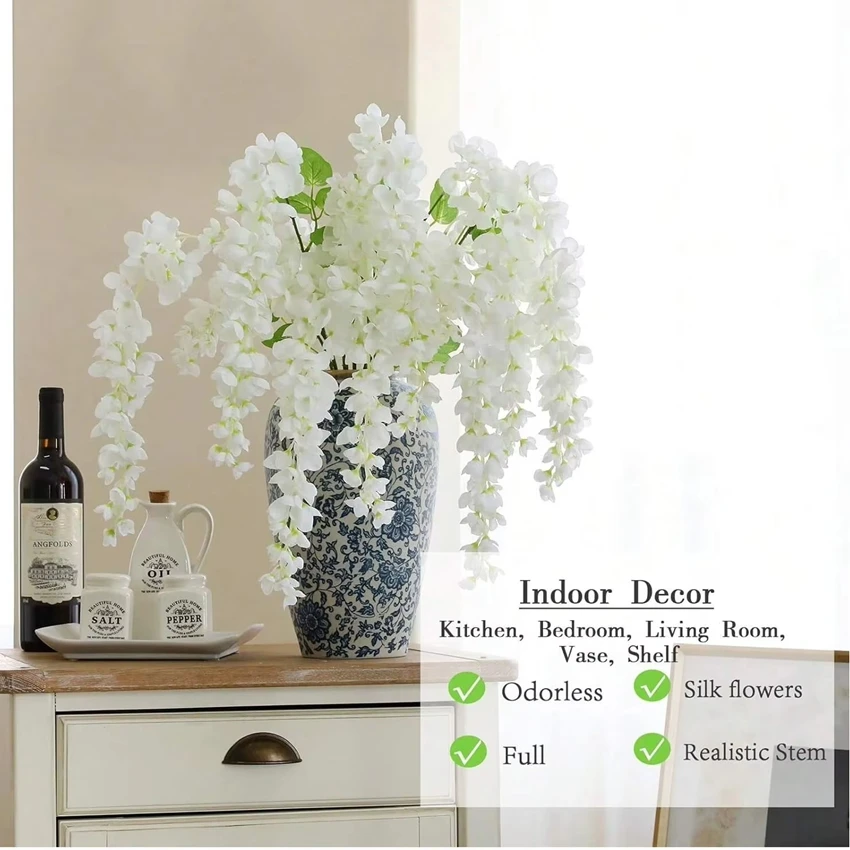 

Artificial Flowers Rattan Home Room Table Arrangements Wedding Festival Outdoor Garden Wall Yard Garlands DIY Gifts Pretty Decor