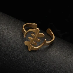 Africa Map Corss Symbol Ring Stainless Steel Adinkra Gye Nyame African Women Jewelry