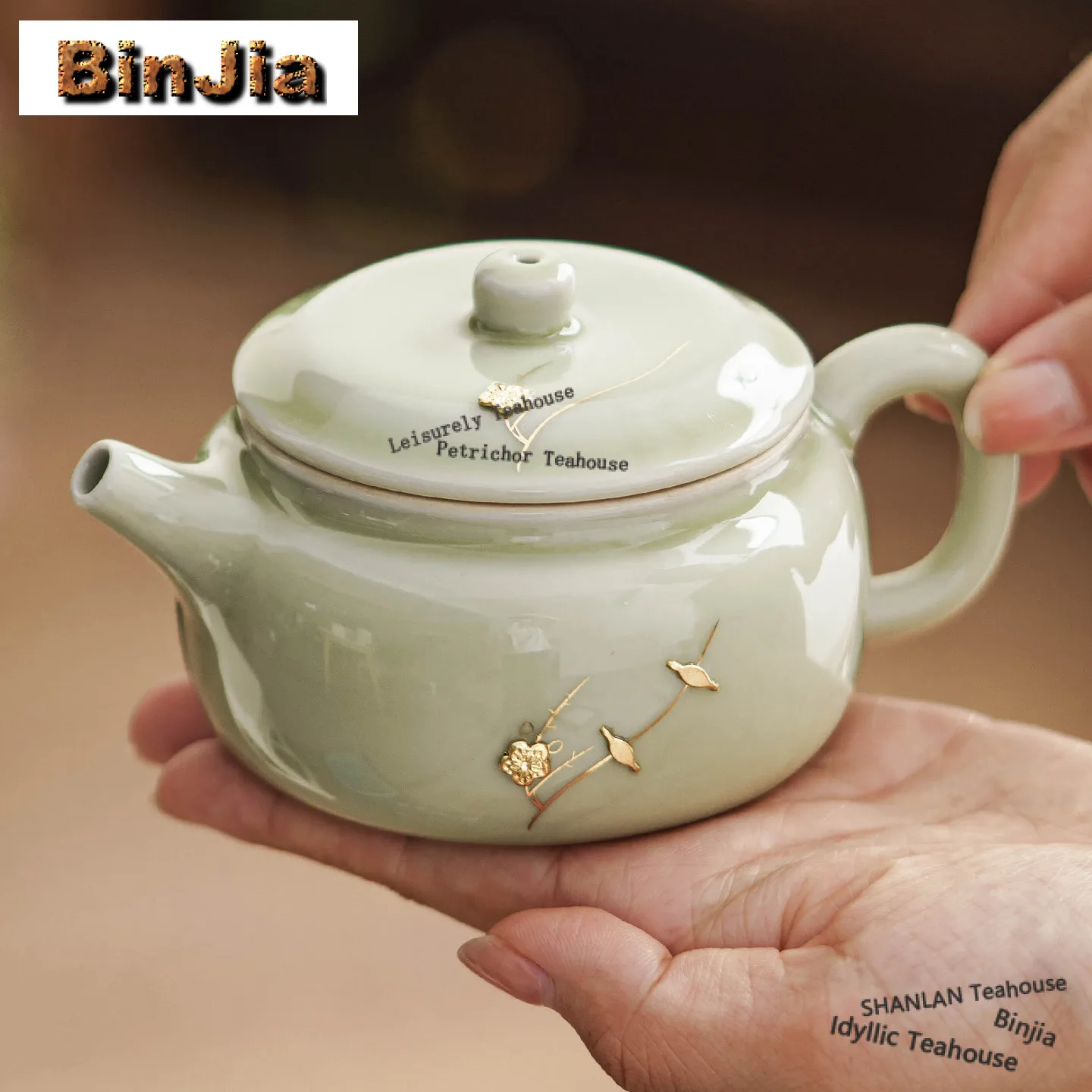 

129ml Celadon De Zhong Teapot Plum Blossom Branch Tea Infuser Pot Tea Maker Kettle With Filter Tea Services Accessories Crafts