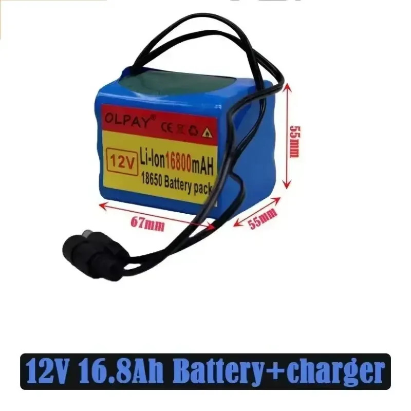 3S 3P 12V 16800 Mah 18650 Oplaadbare Batterij 12V Met Bms Lithium Batterij Beschermpaneel + 12.6V Oplader Elektrische Scooter